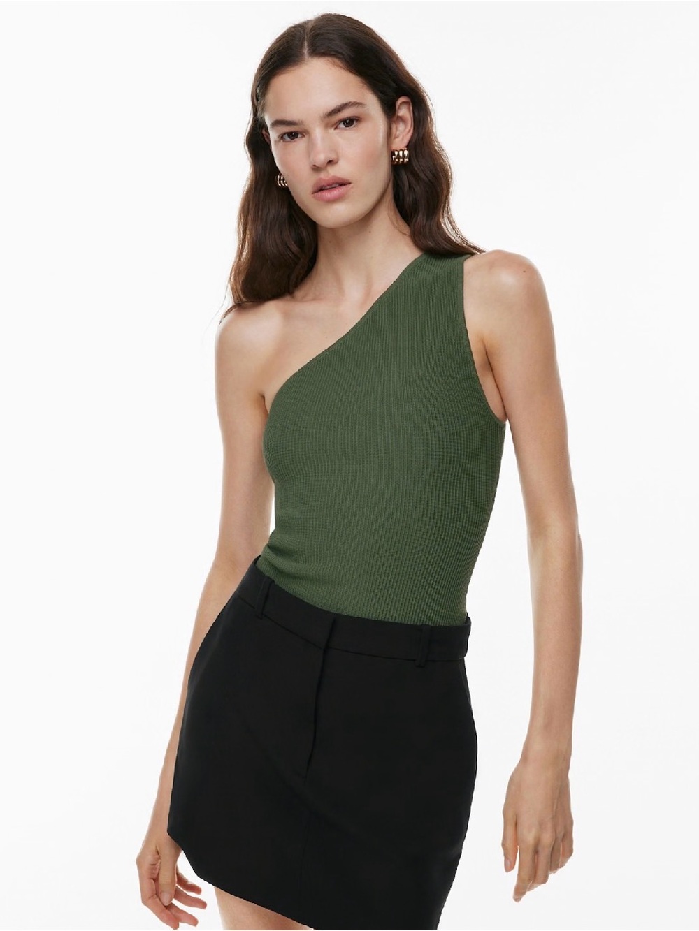 Aritzia Babaton One-Shoulder Sculpt Knit Tank Top